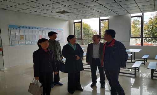 南京市总工会领导实地考核六合区马鞍街道商会副会长单位金海宁公司